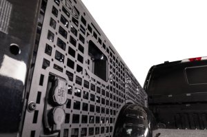 Ford Super Duty F-250 Molle Panel - Driver Side - Addictive Desert Designs - Bed Side Accessory Mounting Panel - Hammer Black - `23-`26 Ford Super Duty F-250 Molle Panel - Driver Side - Addictive Desert Designs - Bed Side Accessory Mounting Panel - Hammer Black - `23-`26